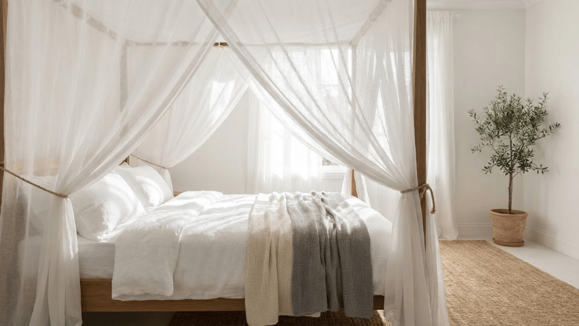 canopy bed curtain setup