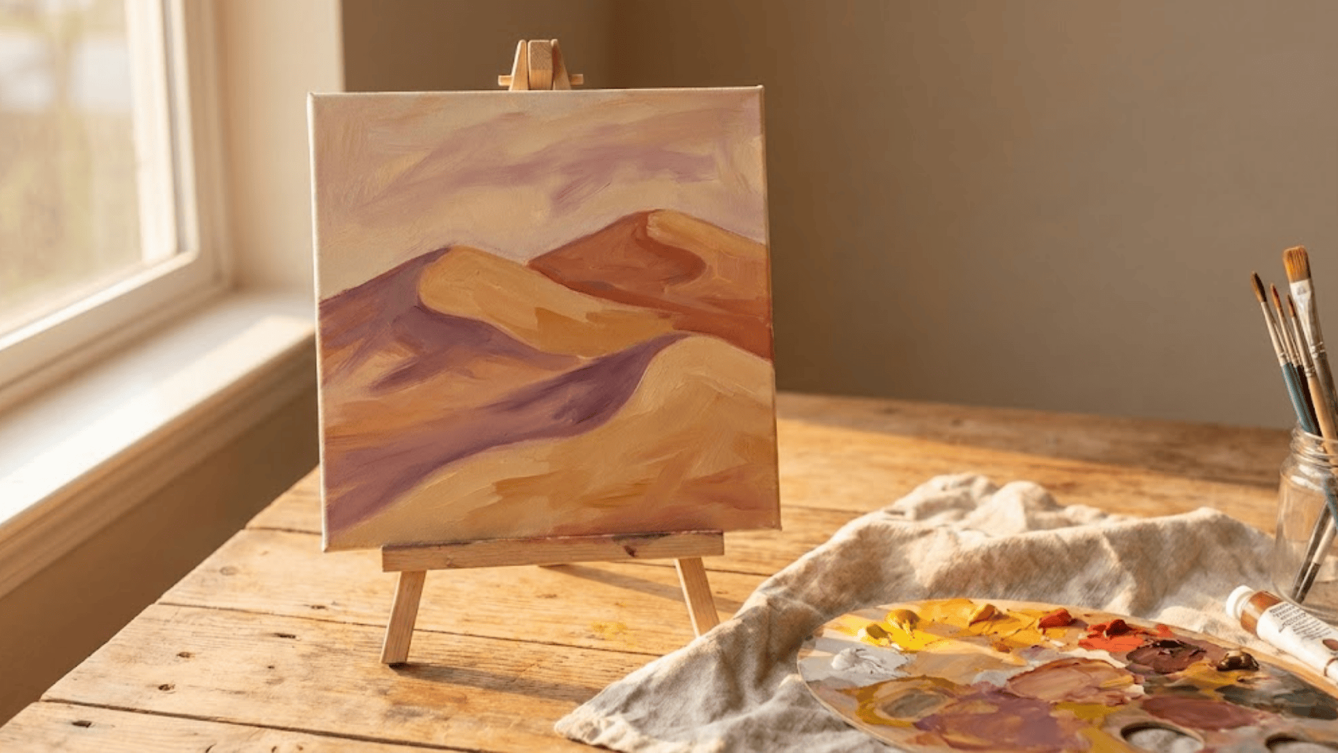 desert dunes at golden hour