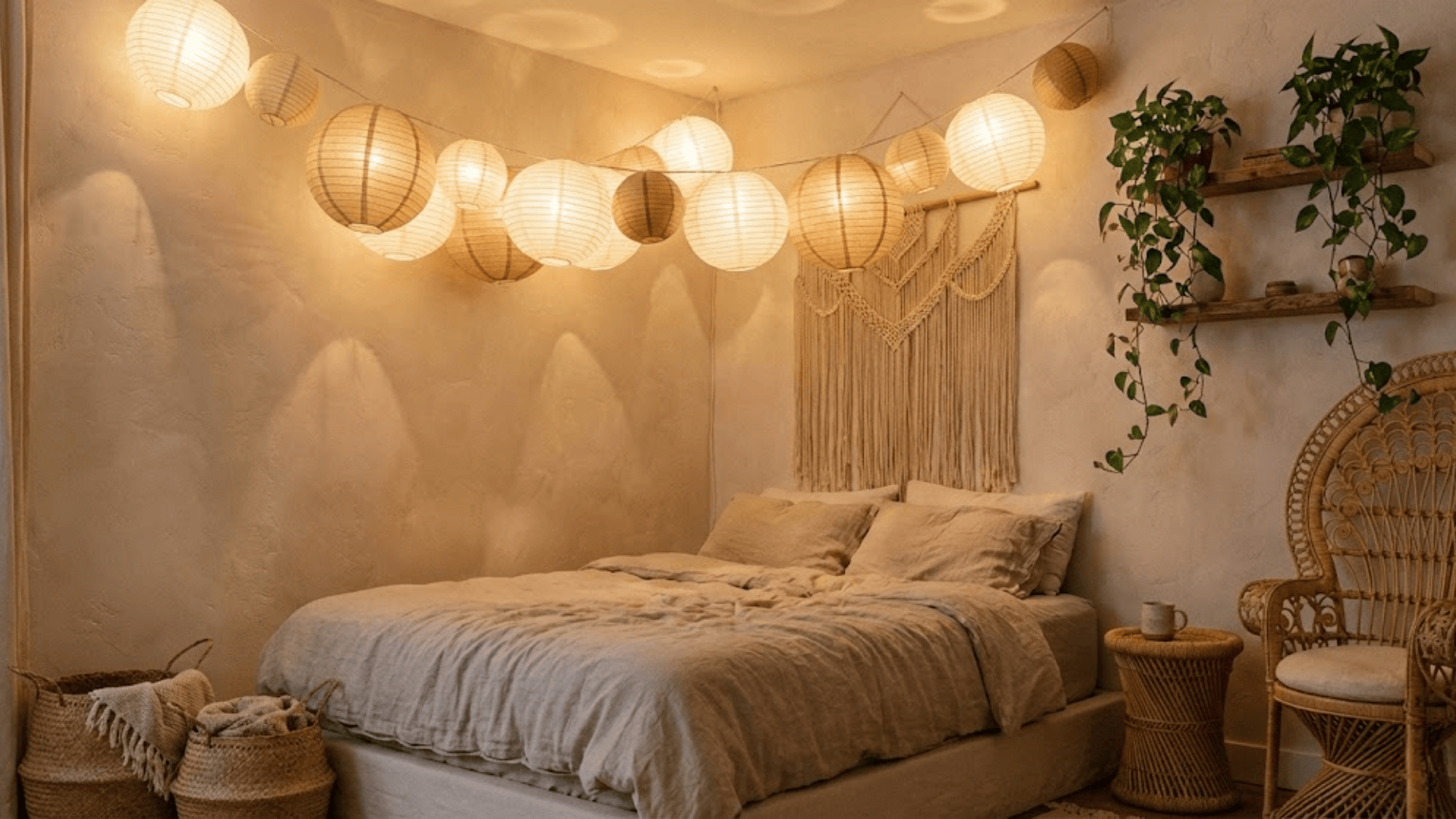 hanging lantern string lights