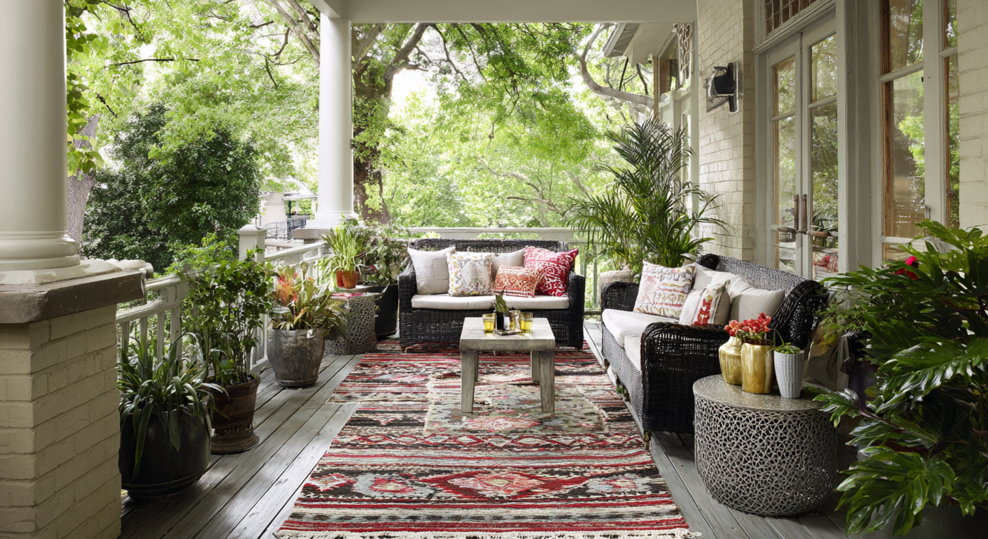layered outdoor rugs cover