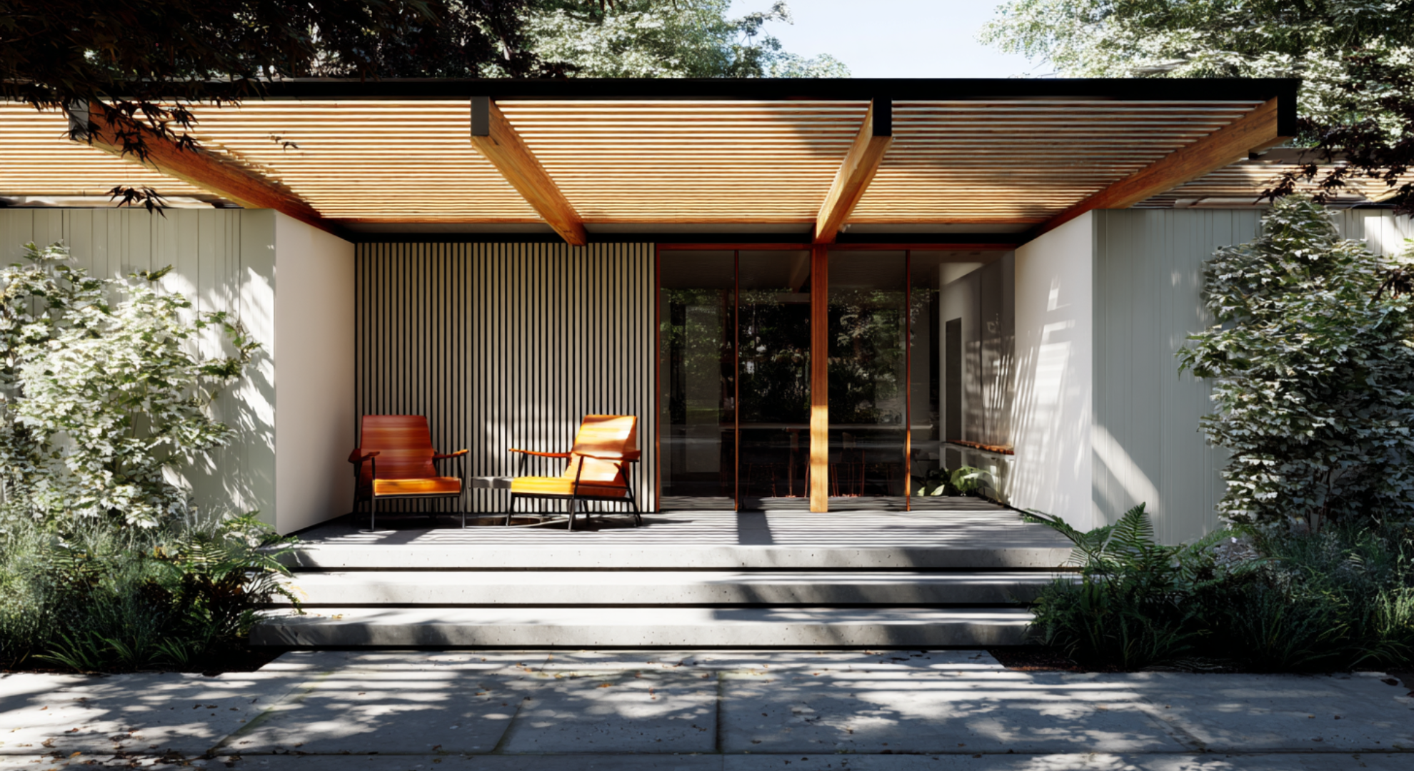 modern wood slat cover