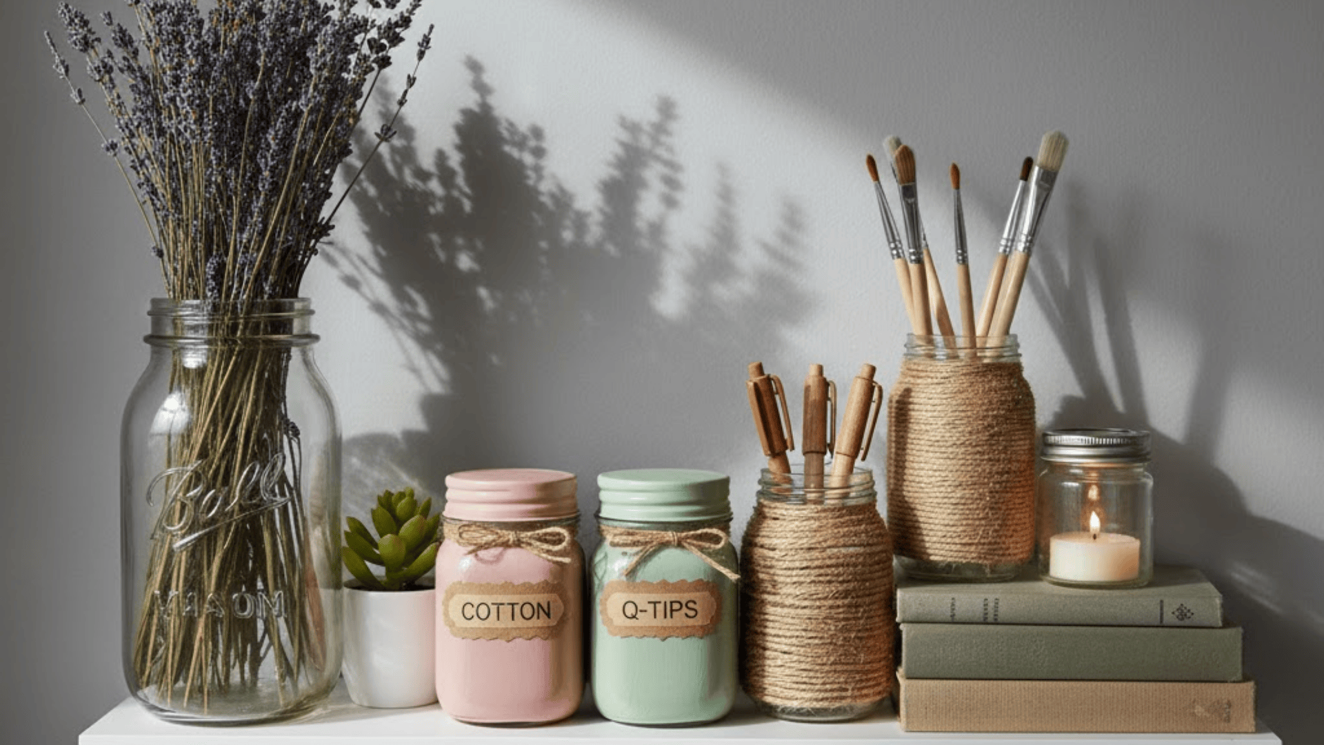 repurposing jars as décor pieces