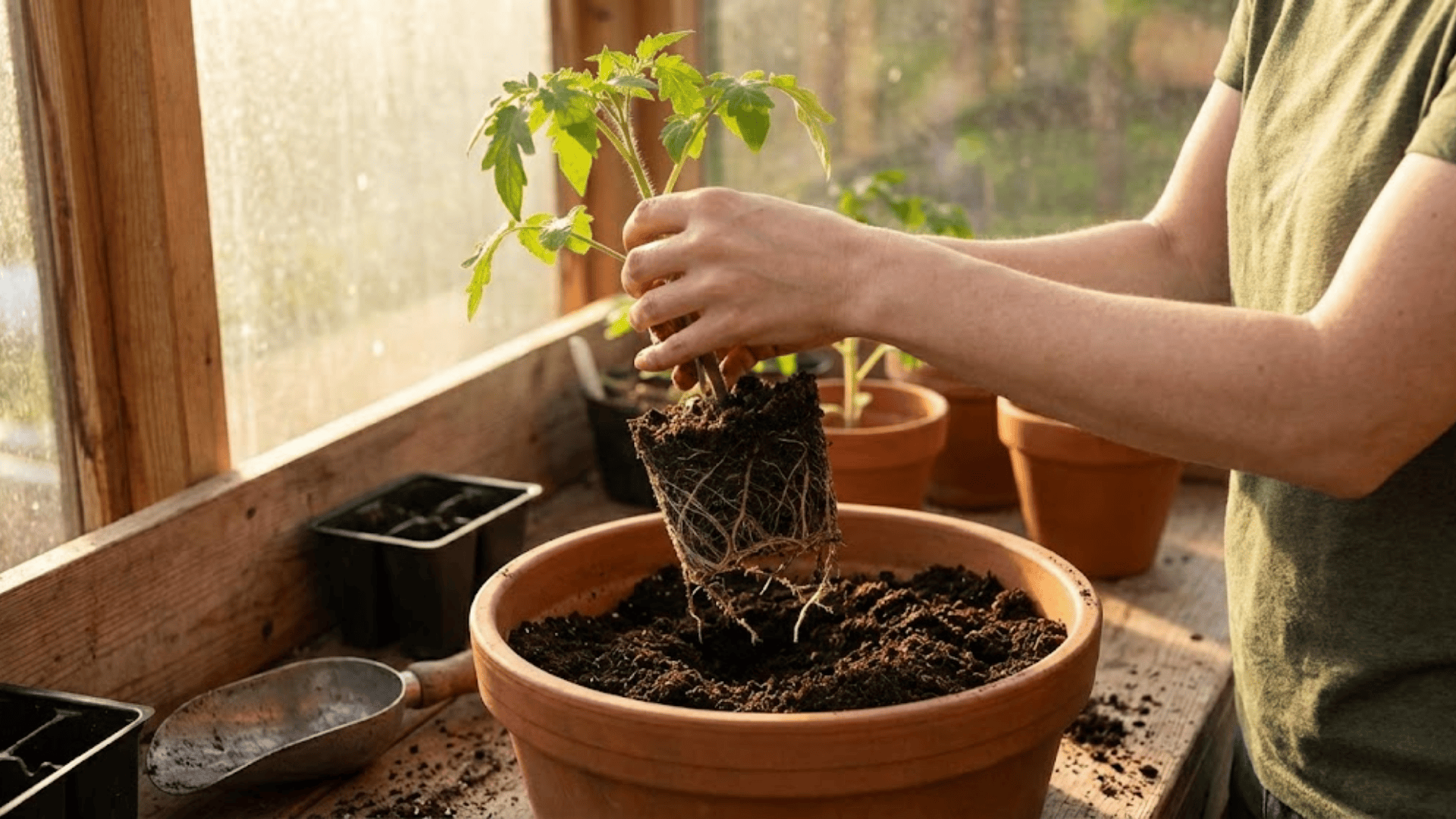step 4 pot up to larger containers