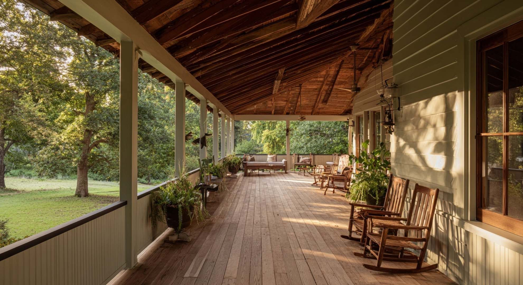 wraparound porch with continuous roof